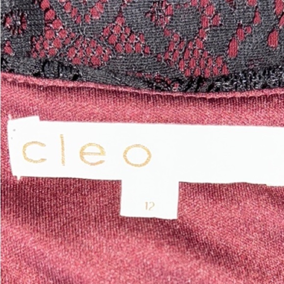 Cleo Midi Dress Burgundy Black Sheath Cocktail, maybe goth, Formal Women's Sz 12 - Picture 5 of 13